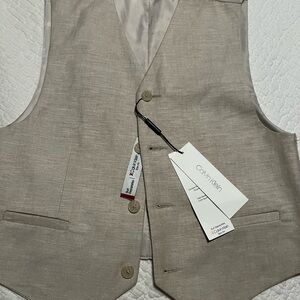 Calvin Klein Tan Vest Elegant Suit Blazer